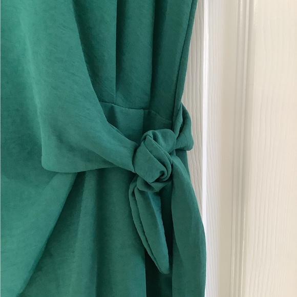 NWT See You Monday Green Dress Side Tie Cap Sleeve L - Picture 4 of 6
